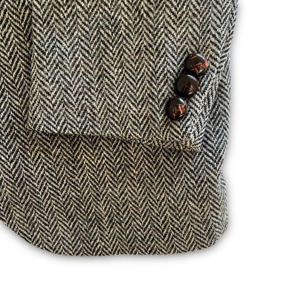 Vintage 1960s Harris Tweed Sport Coat Gray Herringbone Jacket 42R Scottish - Picture 5 of 9